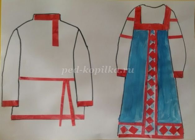Рисование русского народного костюма