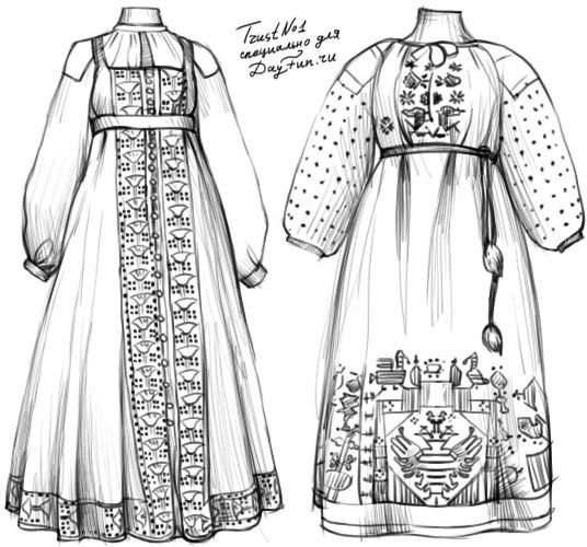 Русский национальный костюм рисунок
