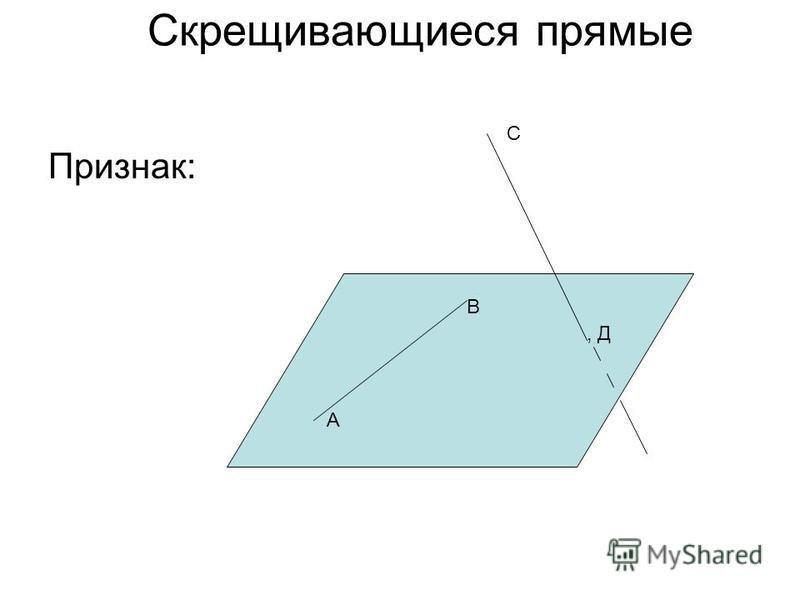 Скрещивающиеся прямые в плоскости