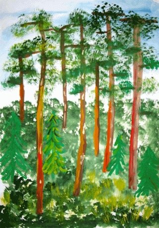 Рисование для детей лес