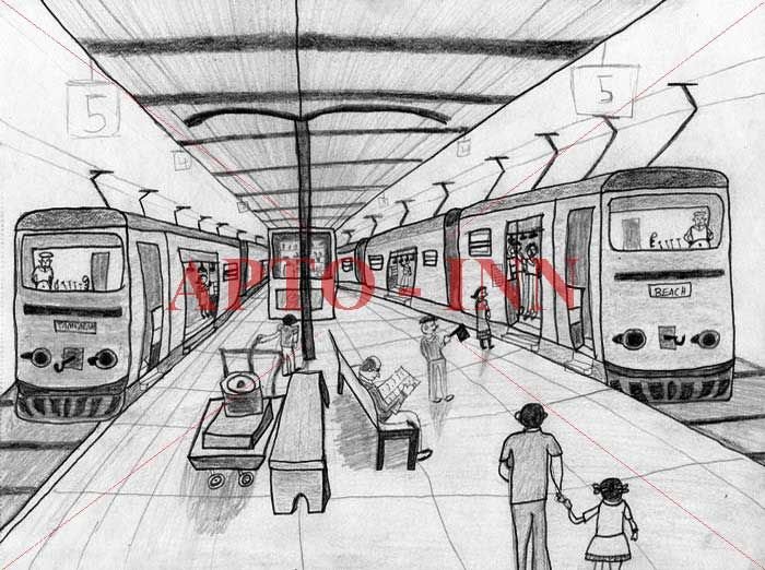 Метро рисунок