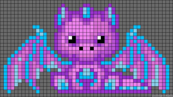 Рисование по клеткам дракон