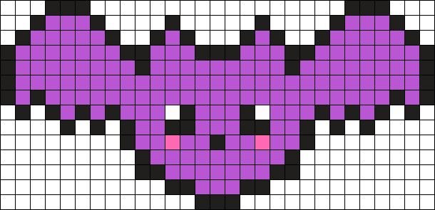 Рисунки по клеточкам фиолетовые