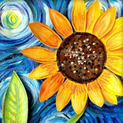 Подсолнухи гуашью