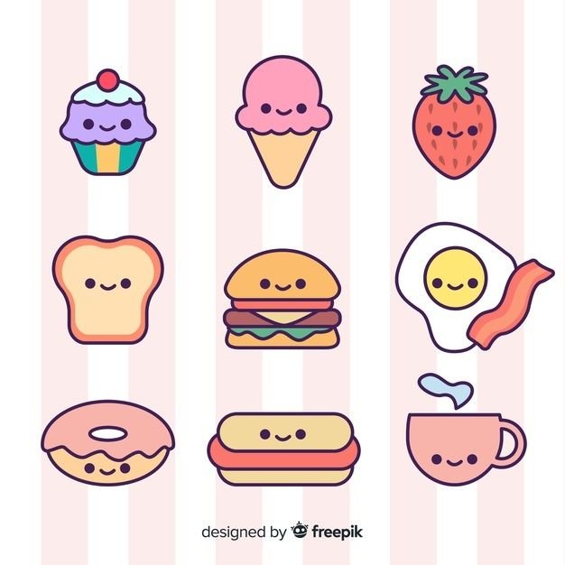 Рисунки для срисовки лёгкие еда