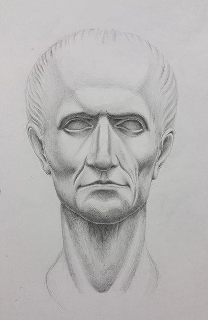 Цезарь рисунок карандашом