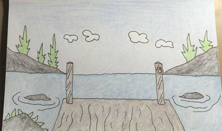Водоем карандашом