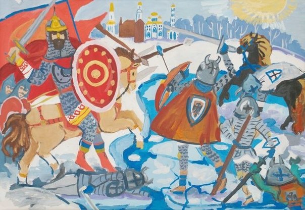 Ледовое побоище Александр Невский рисунок детский