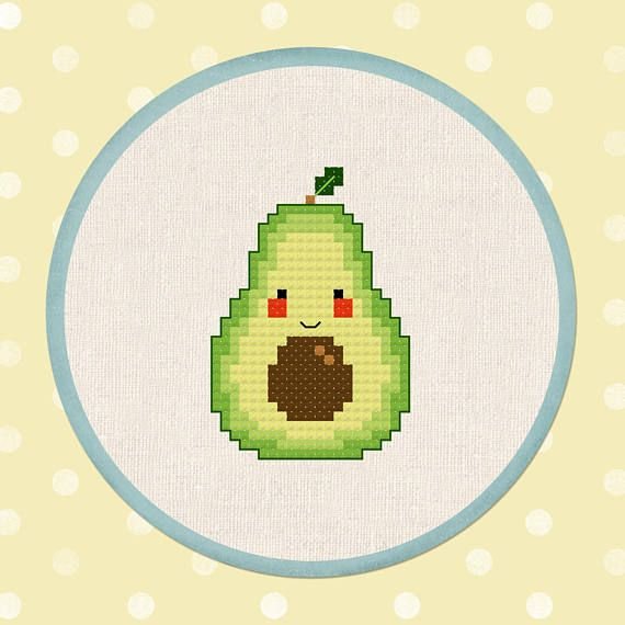 По клеточкам авокадо милая карандашом