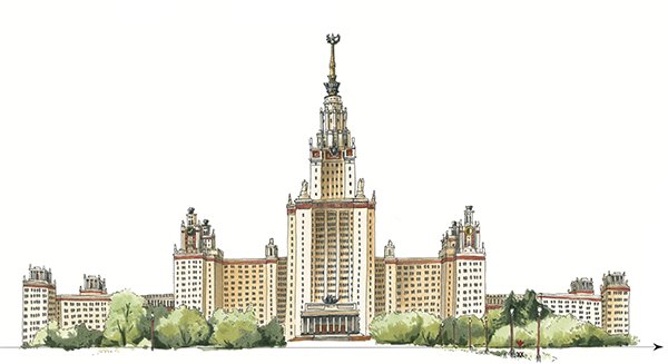 Университет Ломоносова рисунок