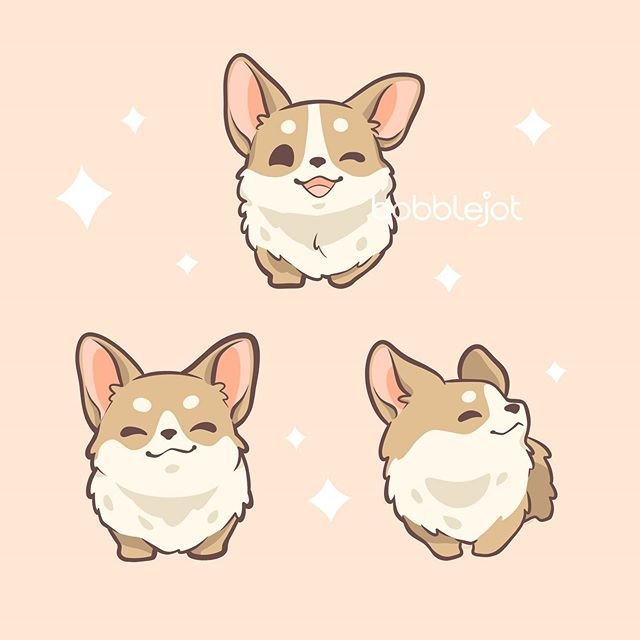 Корги мультяшные милые