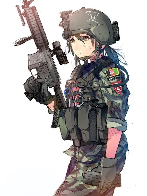 Аниме тянка Военная