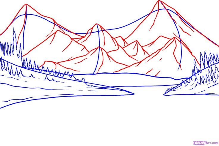 Горы рисунок