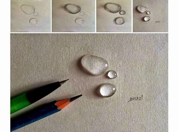Капля воды рисунок карандашом