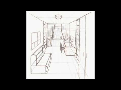 Интерьер комнаты в перспективе