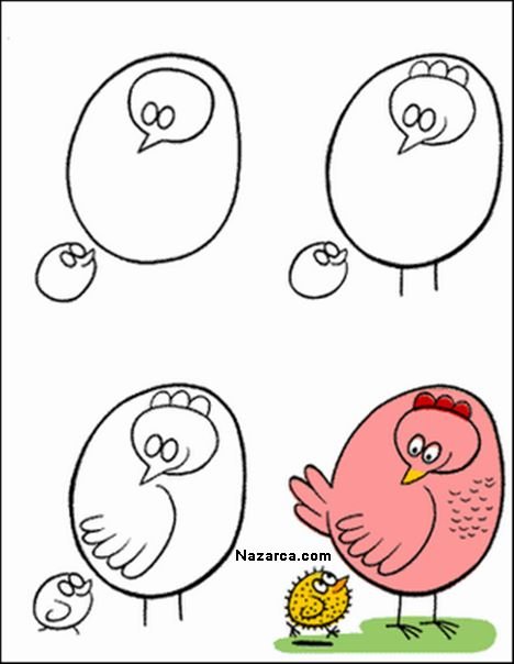 Поэтапное рисование цыпленка для детей