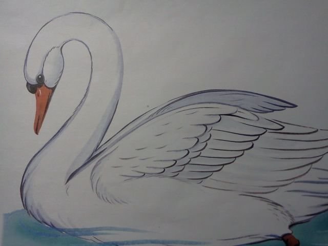 Лебедь рисунок