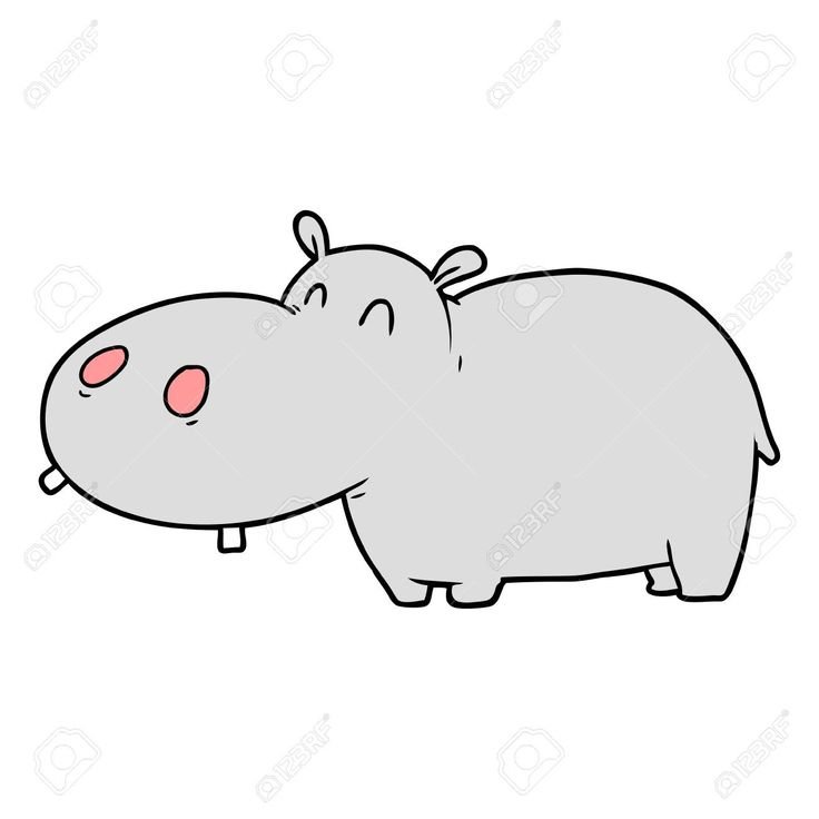 Бегемотик рисунок