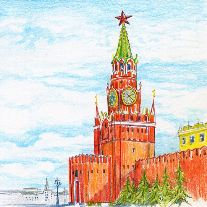 Спасская башня Кремля для детей