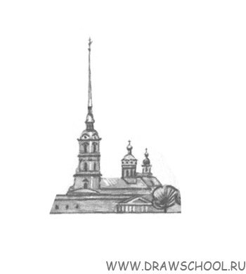 Петропавловский собор Санкт-Петербург рисунок