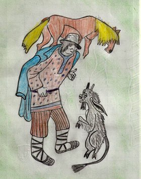 Рисунок о попе и его работнике Балде