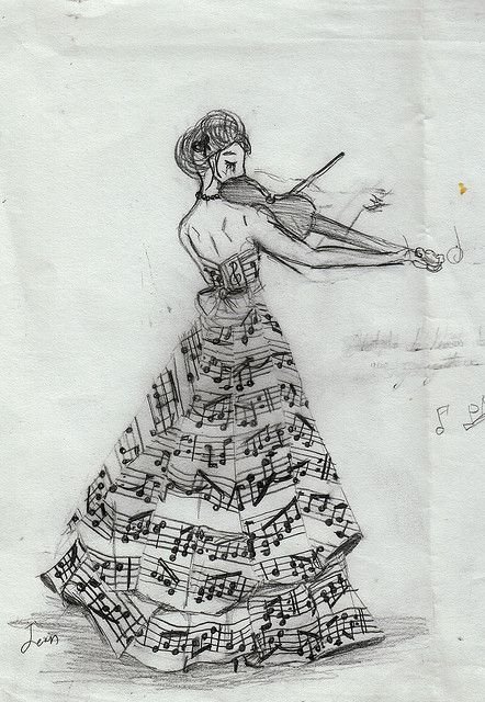 Музыкальные рисунки карандашом