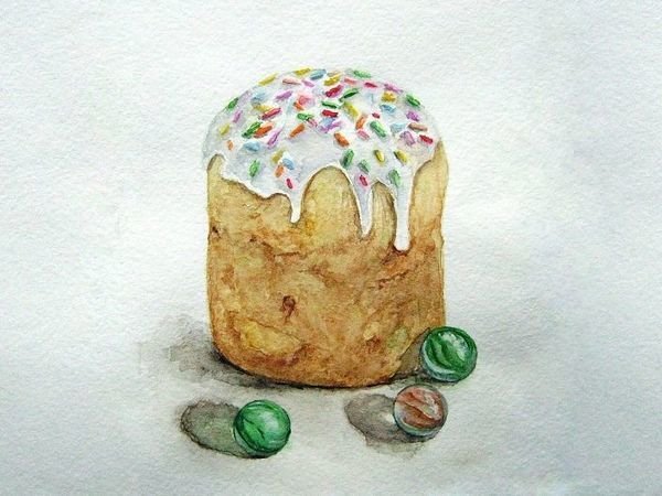 Рисунок кулича на Пасху