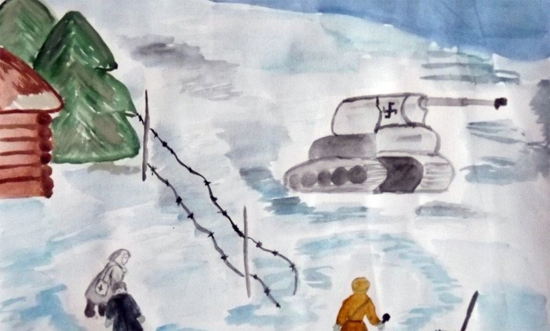 Детские рисунки посвященные годовщине битвы под Москвой