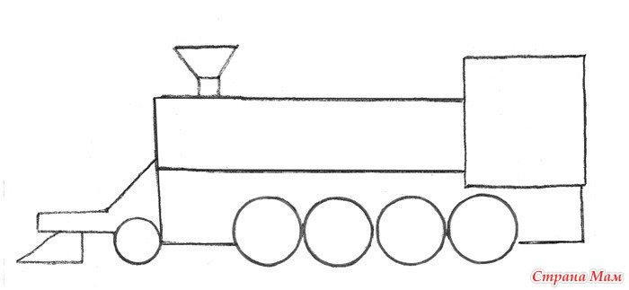 Паровозик рисунок для детей