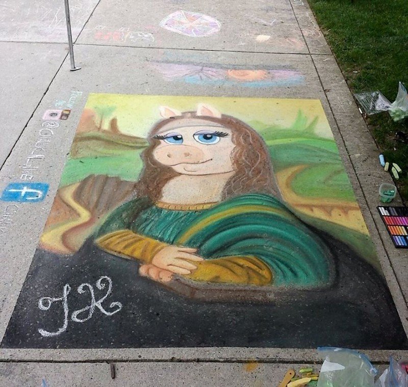 Рисунки на асфальте.