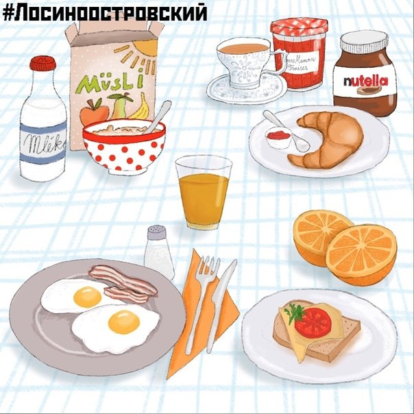 Рисунок на тему завтрак