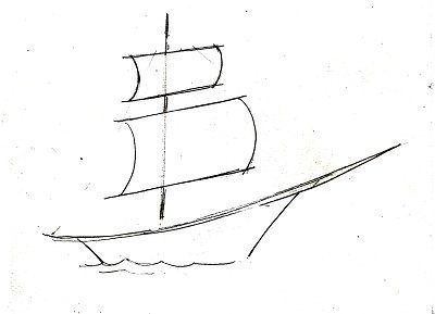 Корабль рисунок карандашом