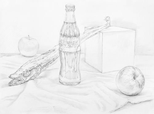 Новогодний натюрморт рисунок карандашом
