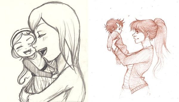 Рисунок мамы для срисовки
