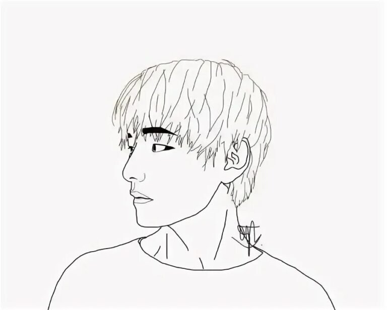 Line Art BTS Тэхен