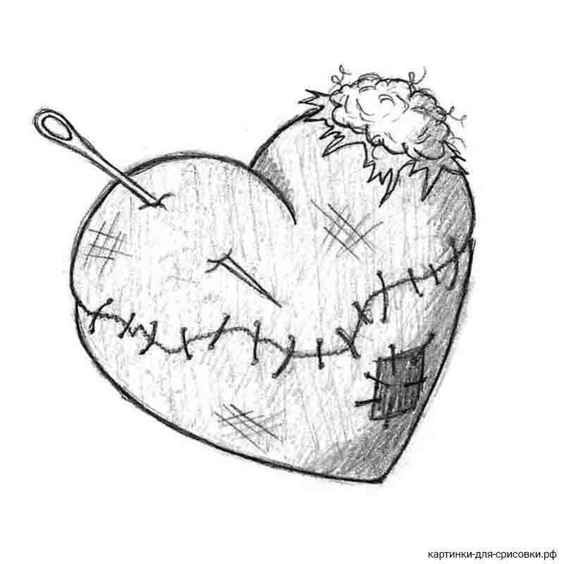 Сердце рисунок карандашом