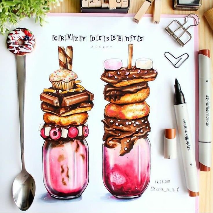 Рисунки для скетчбука Десерты
