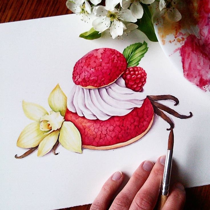 Пирожные маркерами для скетчинга