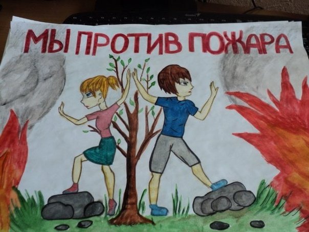 Дети против пожара рисунки