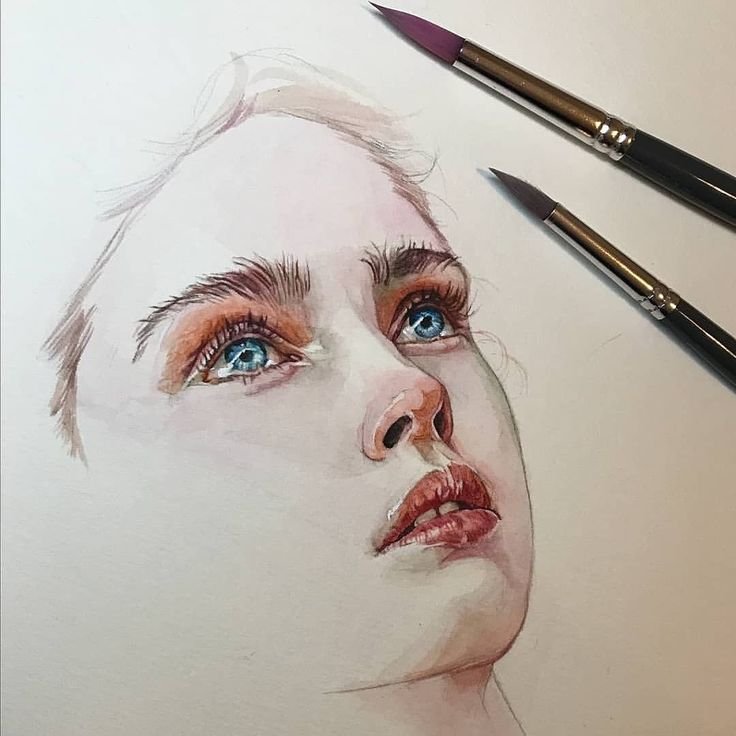 Рисунки акварельными карандашами