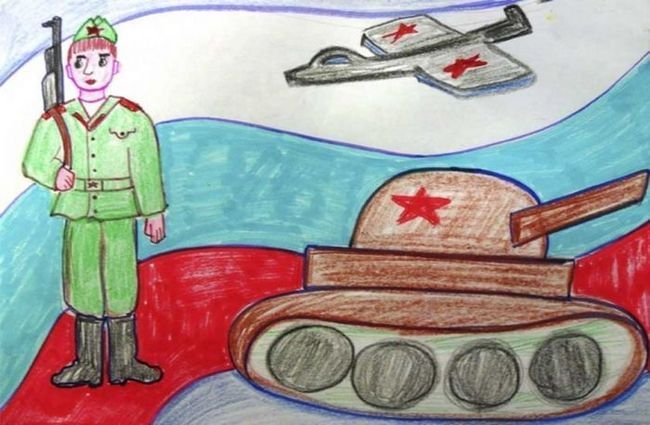 Рисунок на военную тему для детей