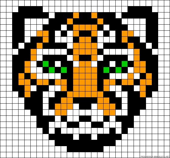 По клеточкам большие и сложные тигр