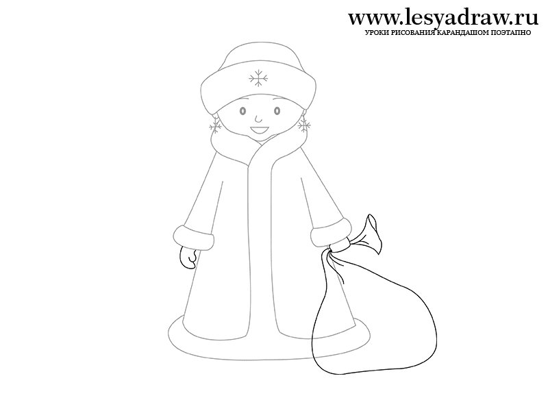 Рисунок Снегурочки карандашом