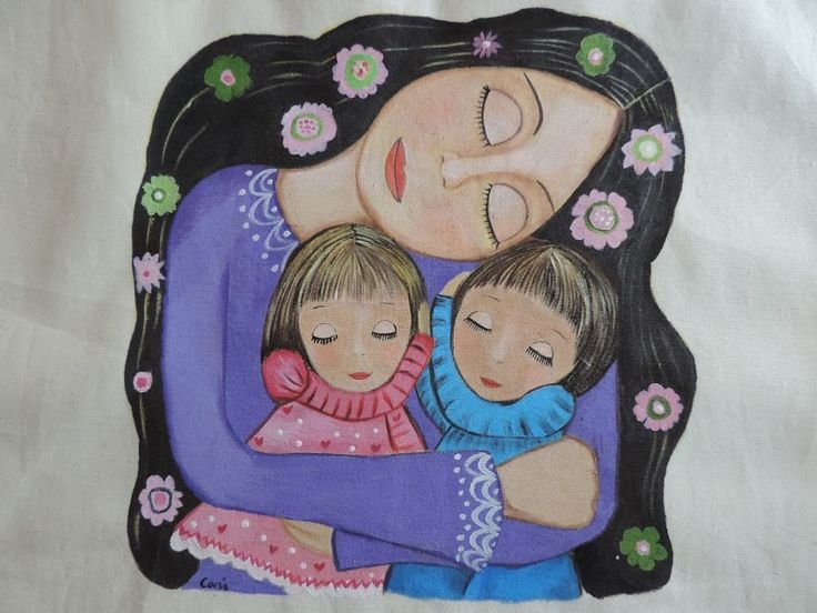 Мама с ребенком рисунок