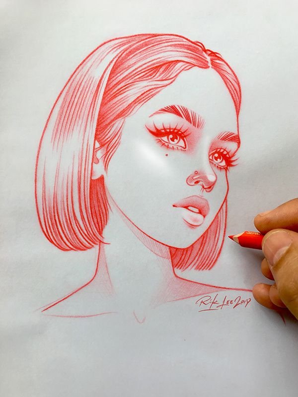 Лицо девушки рисунок