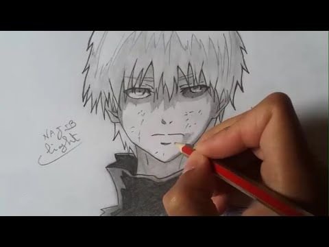 Гуль Канеки карандашом