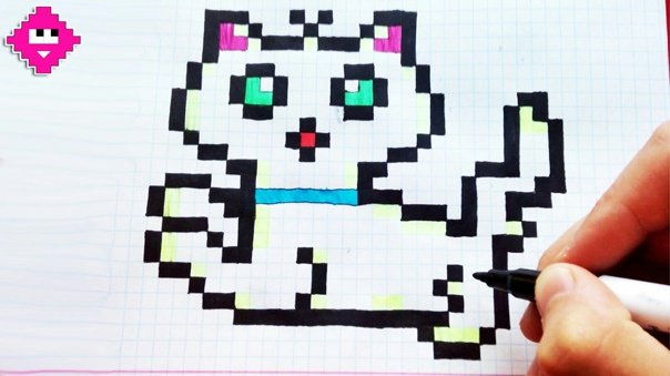 Рисунки по клеткам котики