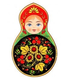 Матрешка Жостово роспись
