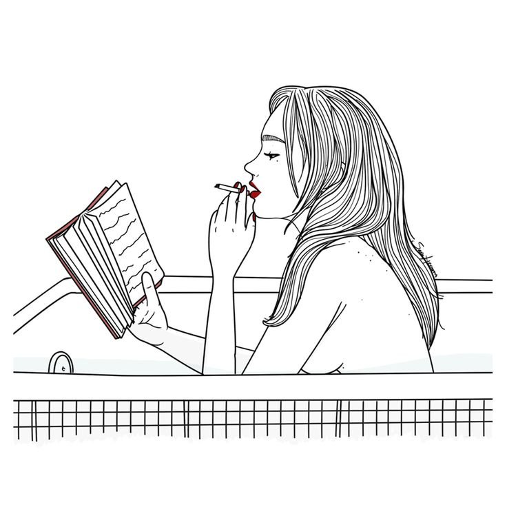 Девушка с книгой рисунок