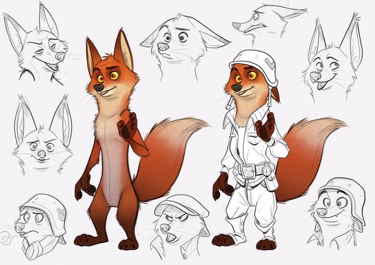 Ник Уайльд Лис Concept Art